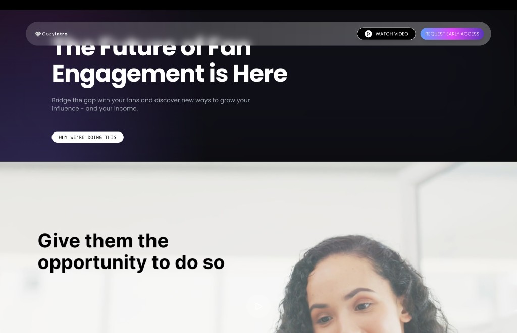 CozyIntro - Fan engagement platform by CODE UI ANDY